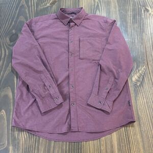 🎣 Swiss Tech Men's L Fishing Shirt Burgundy Long Sleeve Outdoor 🧥‎